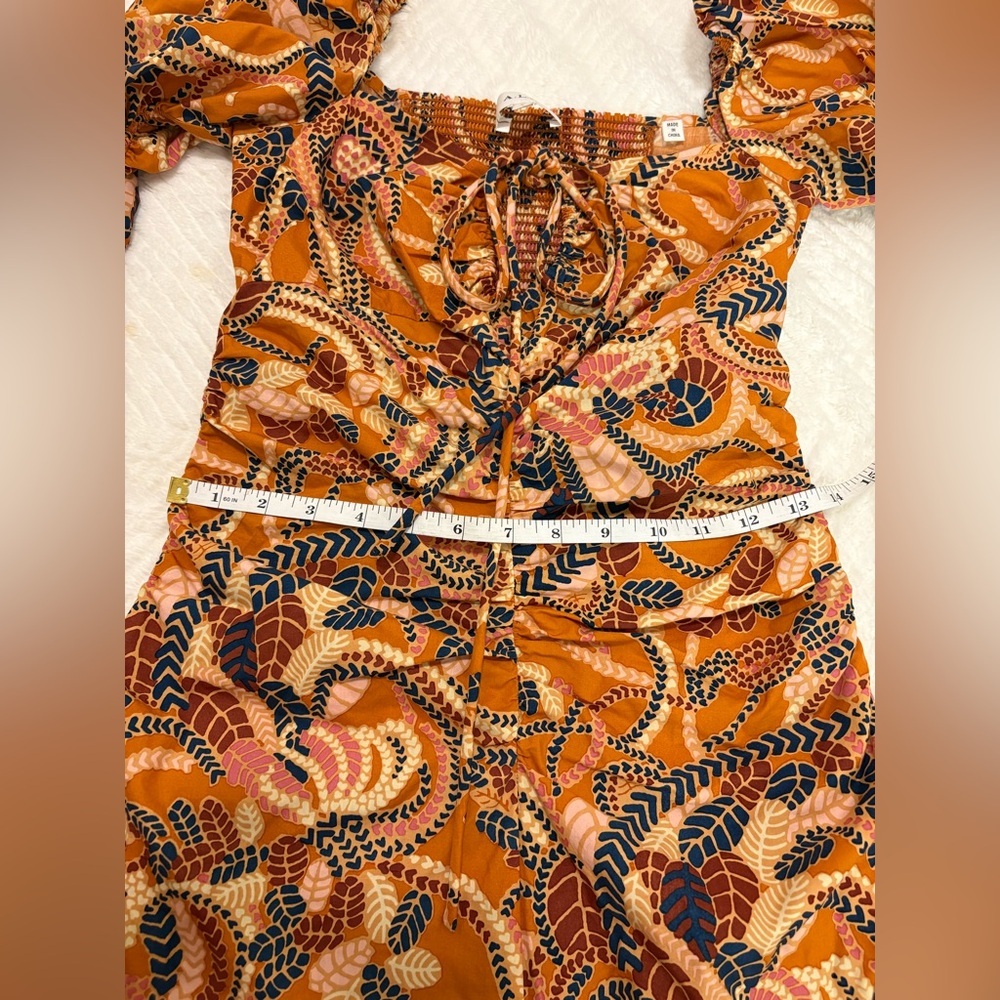 A.L.C  Paisley Print Cotton Long Dress Size 2 - Picture 11 of 14